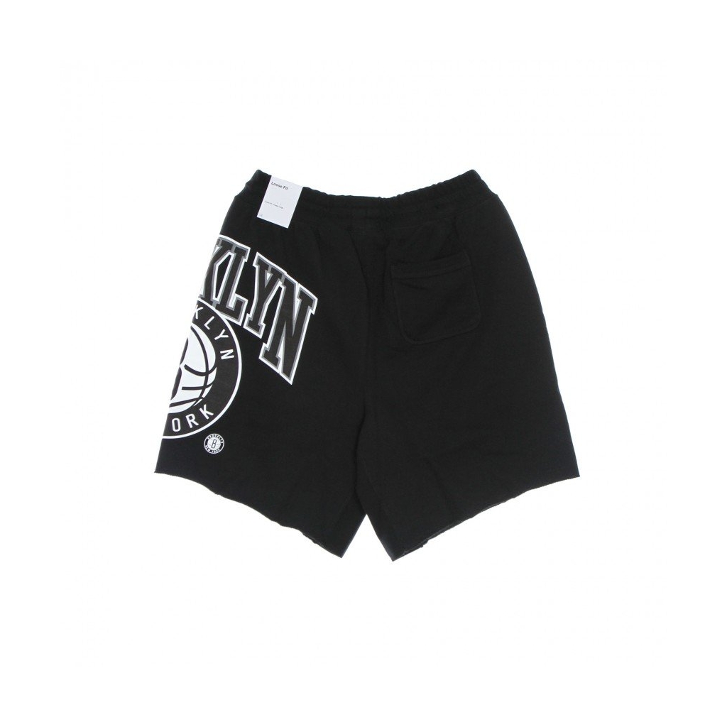 pantalone corto tuta uomo nba short fleece courtside 75 bronet BLACK/BLACK/WHITE/WHITE