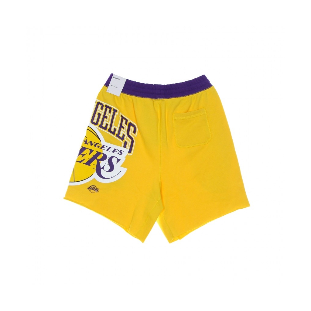 pantalone corto tuta uomo nba short fleece courtside 75 loslak AMARILLO/FIELD PURPLE/WHITE/FIELD PURPLE