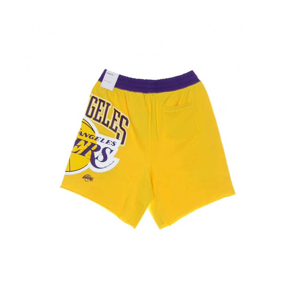 pantalone corto tuta uomo nba short fleece courtside 75 loslak AMARILLO/FIELD PURPLE/WHITE/FIELD PURPLE