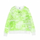 felpa girocollo donna w sportswear trend fleece crew all over print WHITE/LT LEMON TWIST