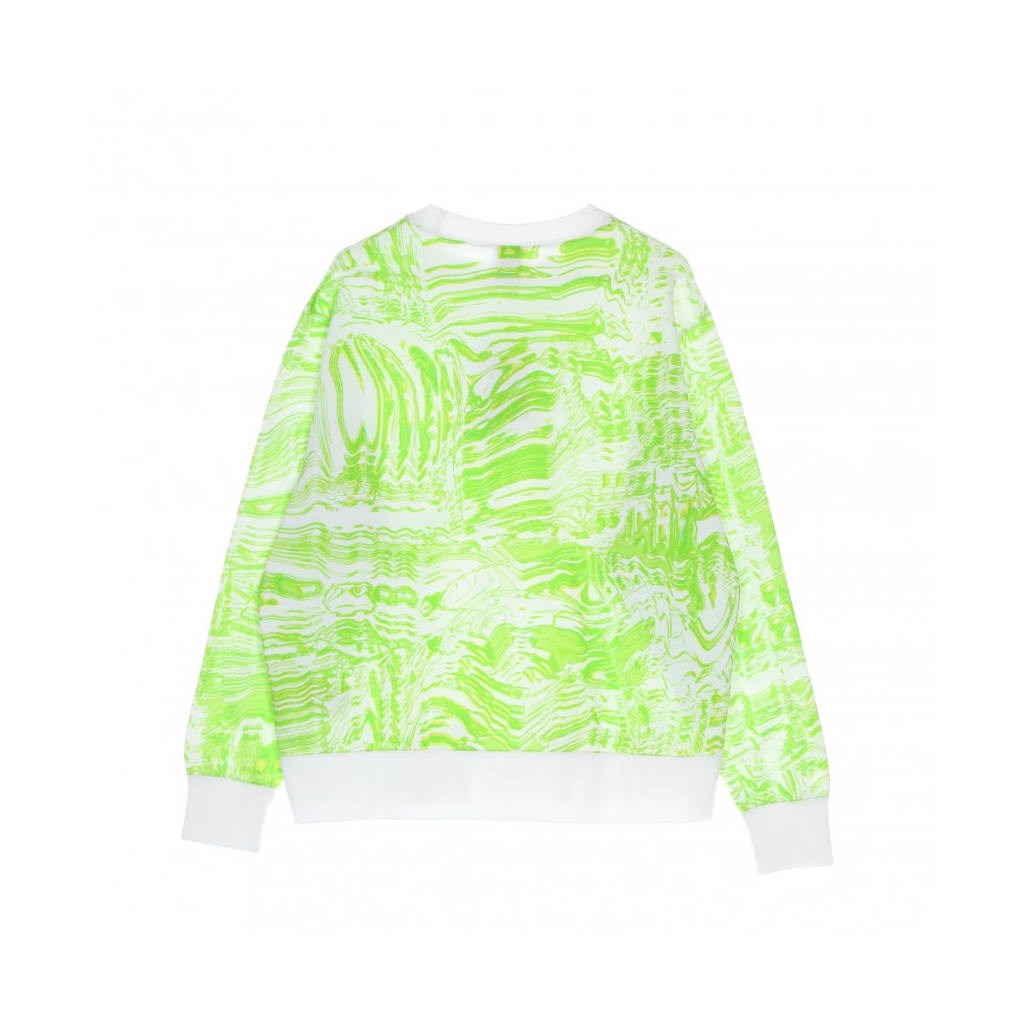 felpa girocollo donna w sportswear trend fleece crew all over print WHITE/LT LEMON TWIST