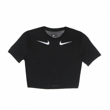 maglietta corta donna w swoosh tee BLACK