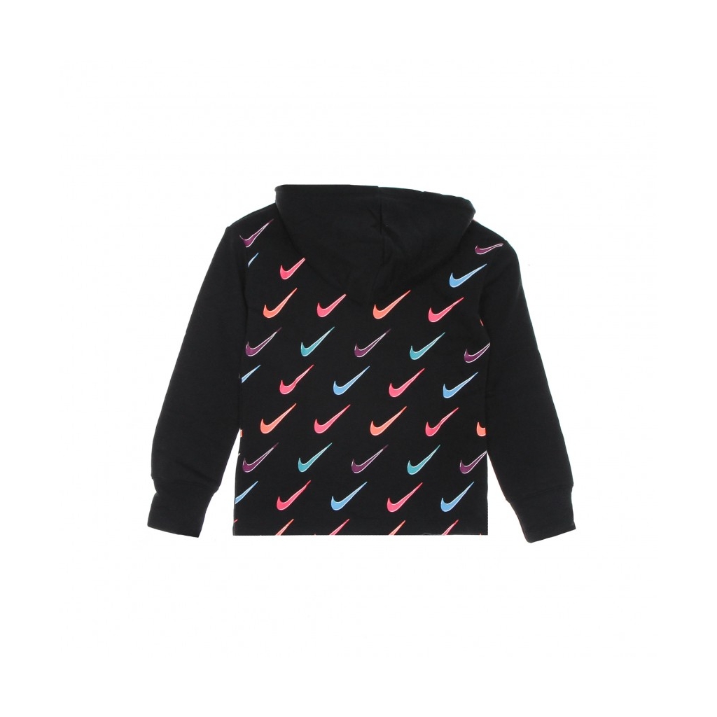 felpa cappuccio bambina printed fleece hoodie BLACK