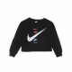 felpa girocollo bambina fleece boxy crew BLACK
