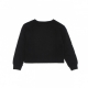 felpa girocollo bambina fleece boxy crew BLACK