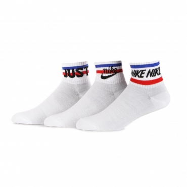 calza bassa uomo everyday essential ankle socks WHITE/BLACK/GAME ROYAL/UNIVERSITY RED