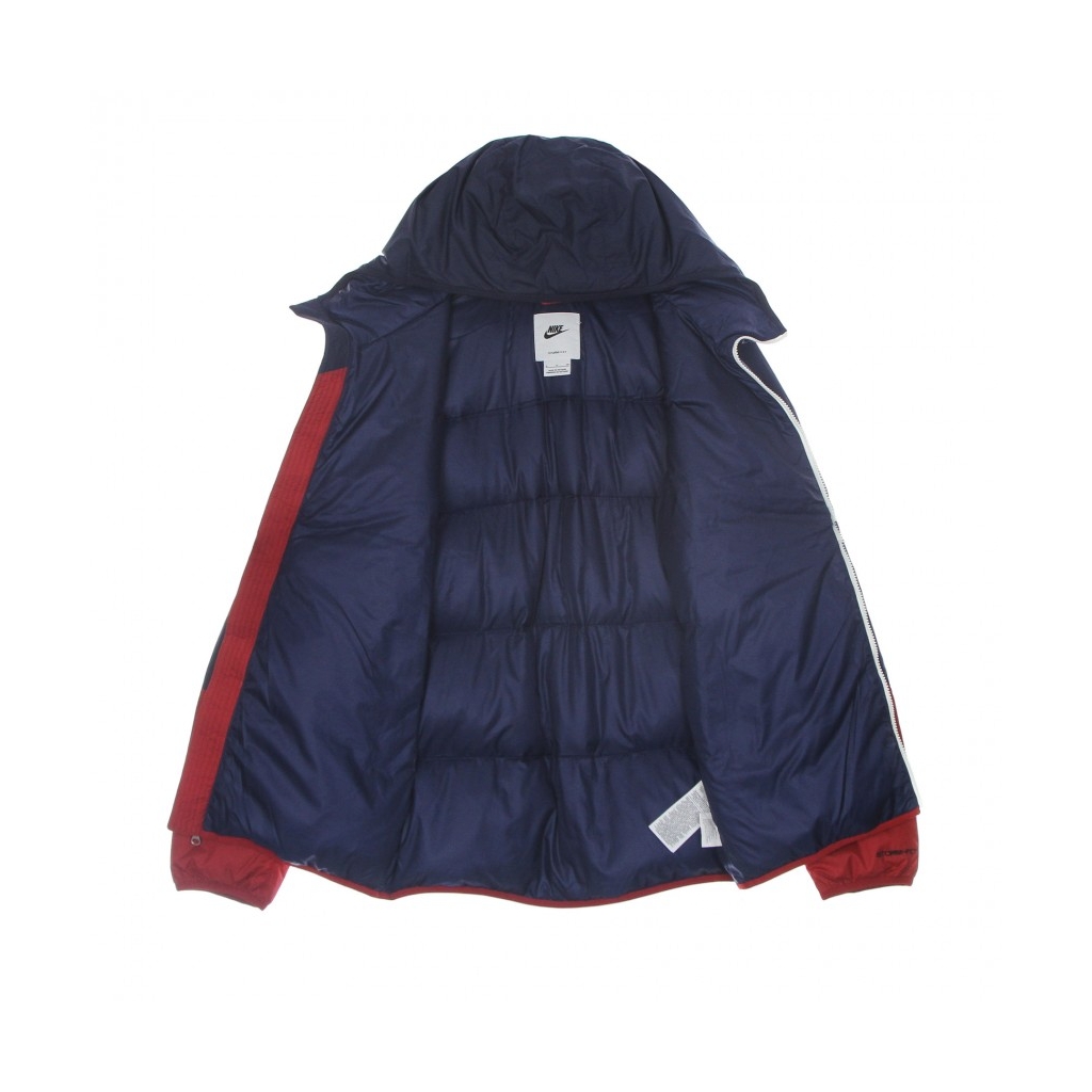 piumino uomo storm fit windrunner hooded jacket MIDNIGHT NAVY/GYM RED ...