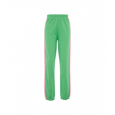 Pantalone con banda logo verde