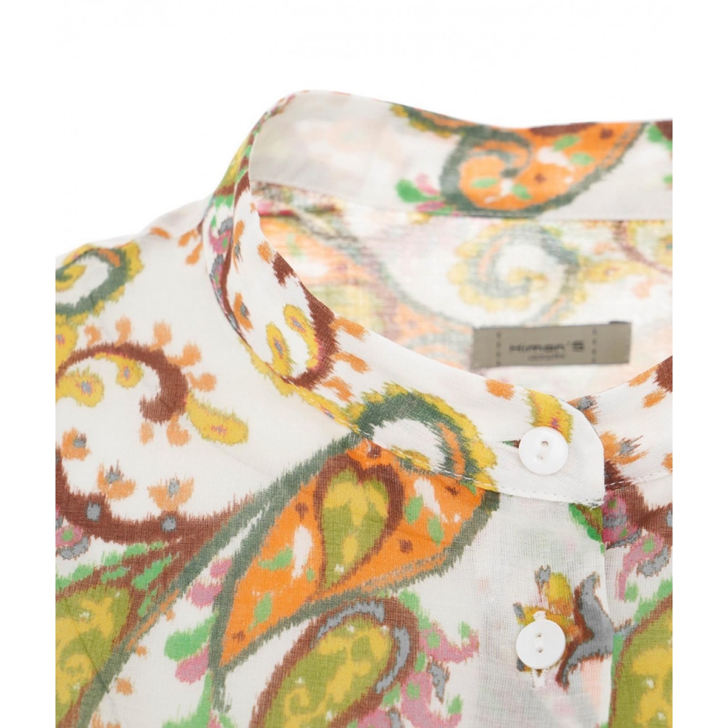 Camicia con stampa paisley multicolore