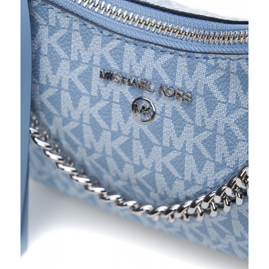 Mini bag con logo azzurro