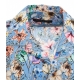 Camicia con stampa floreale azzurro