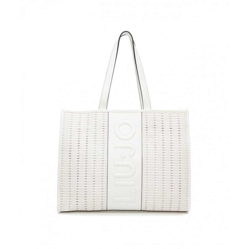 Shopper con logo bianco