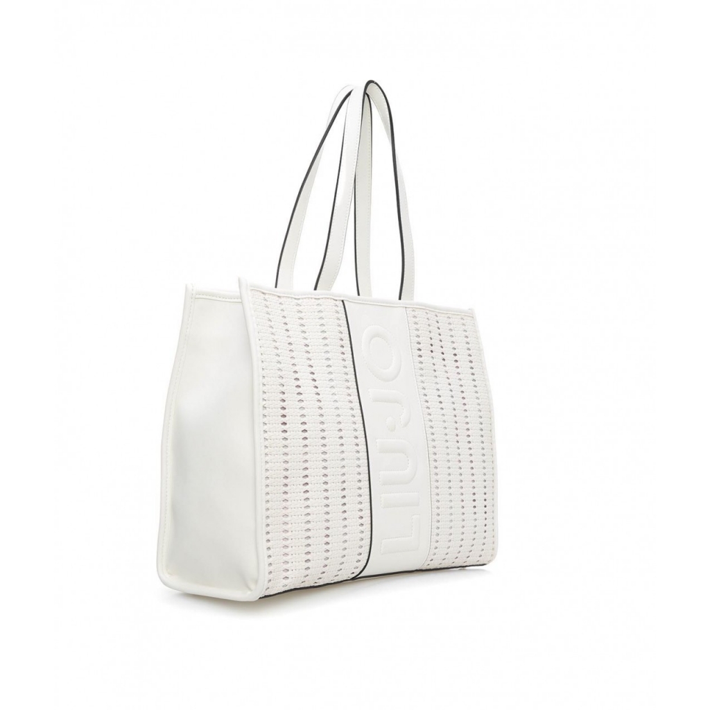 Shopper con logo bianco