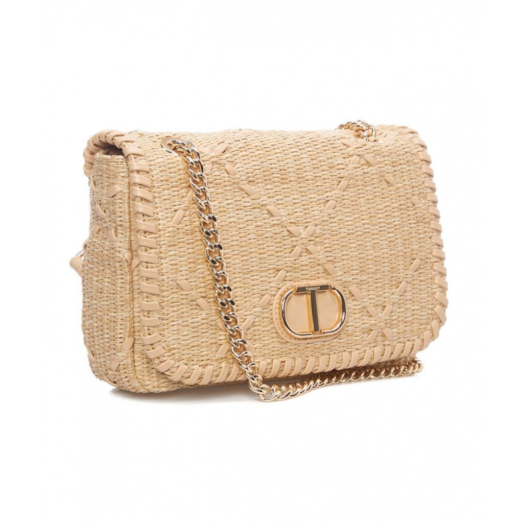 TWIN SET Borsa in bast beige A Tracolla Bowdoo