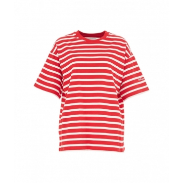 T-shirt a righe rosso
