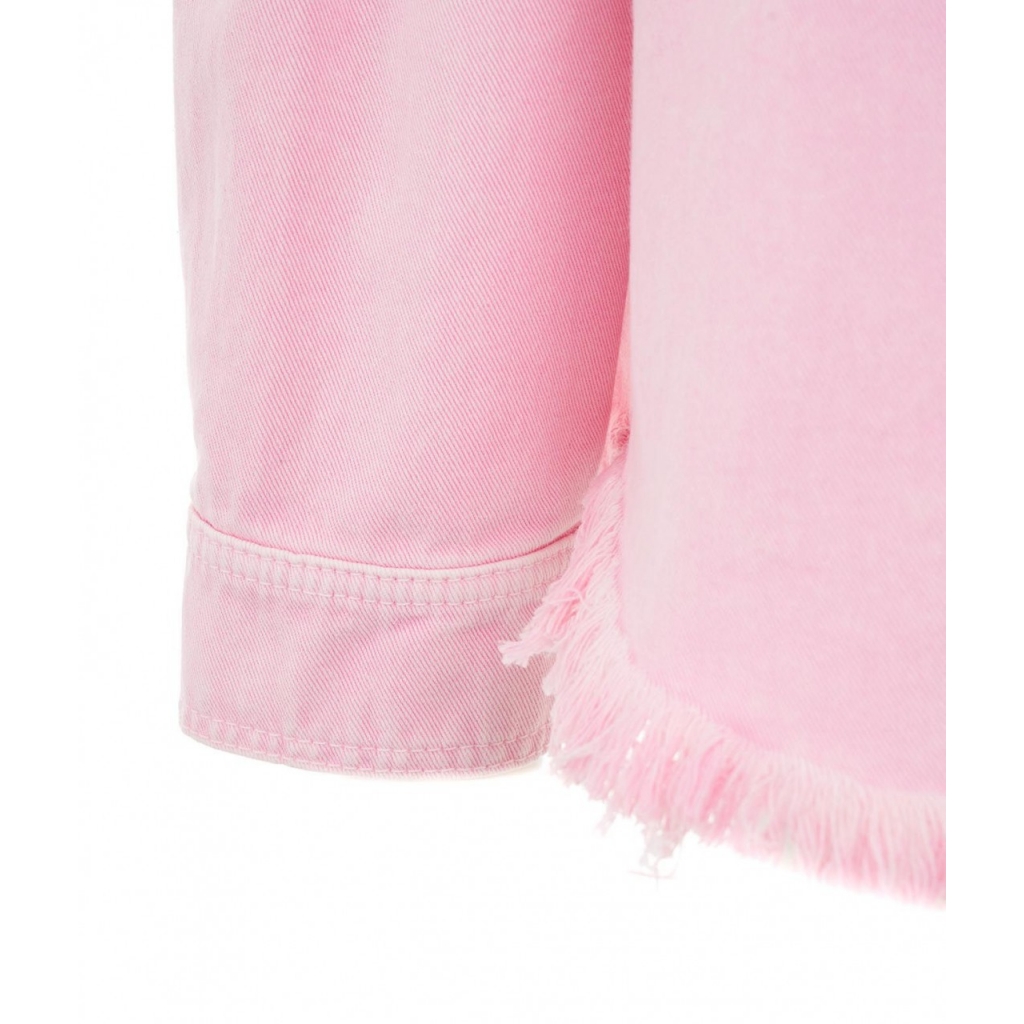 Giacca di jeans con frange rosa