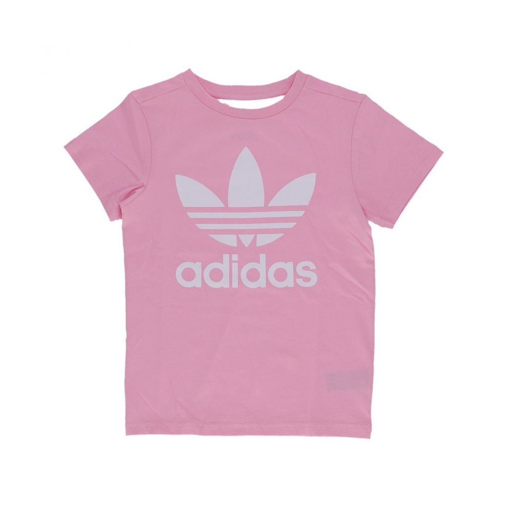 maglietta ragazza trefoil tee TRUE PINK/WHITE