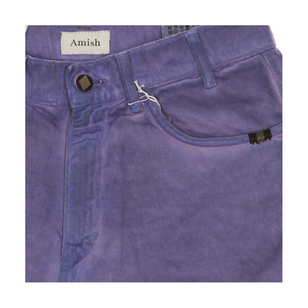 jeans corto uomo bermuda bernie bull spray dyed PURPLE