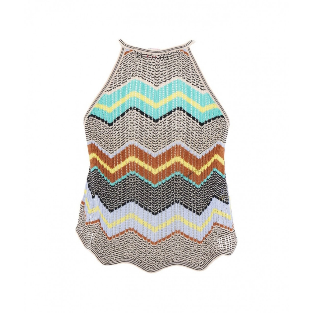 Top in crochet multicolore