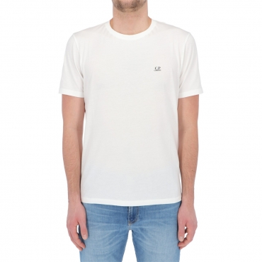 Tshirt CPCompany Uomo Jersey Goggle Graphic 30/1 103 GAUZE WHITE