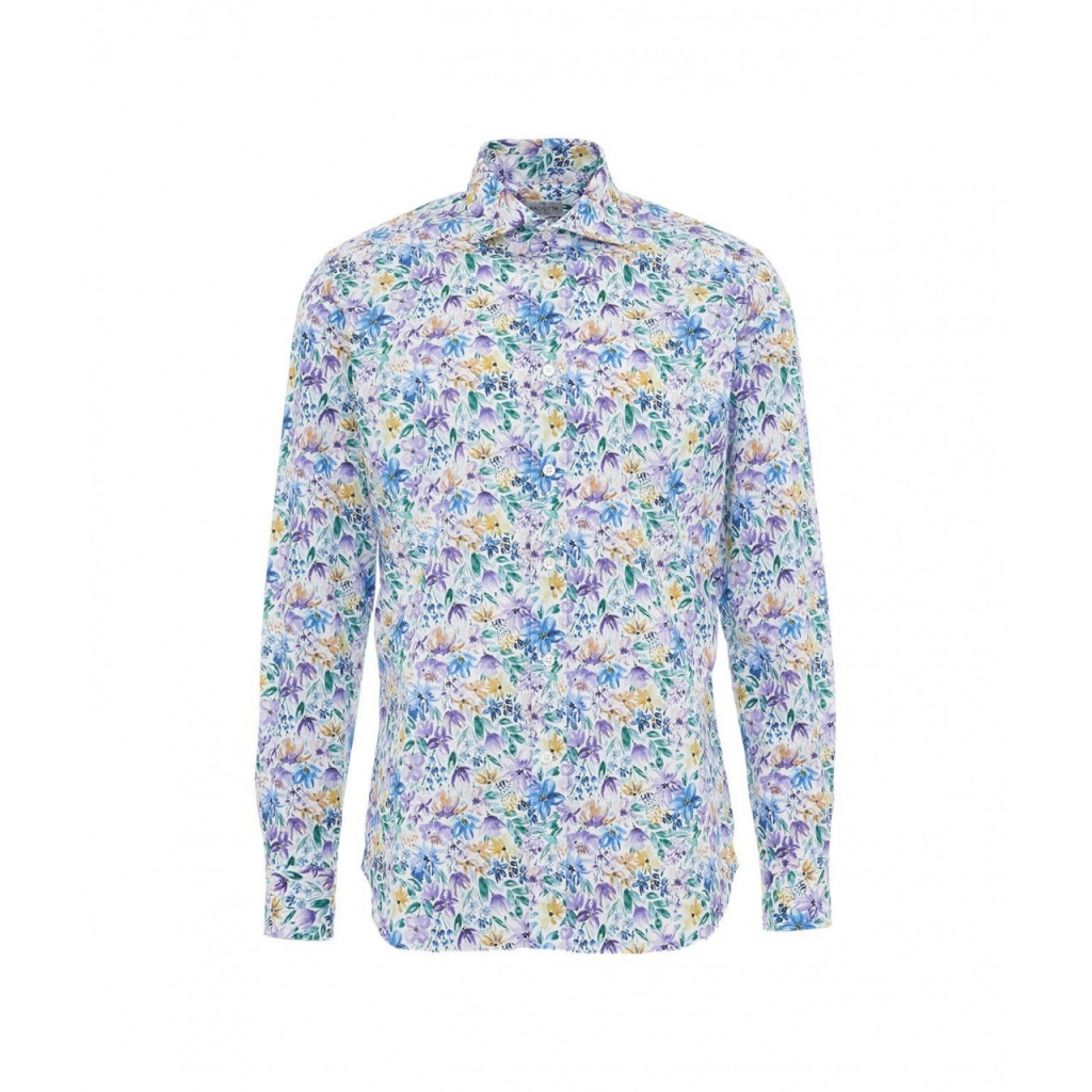 Camicia con stampa florale blu