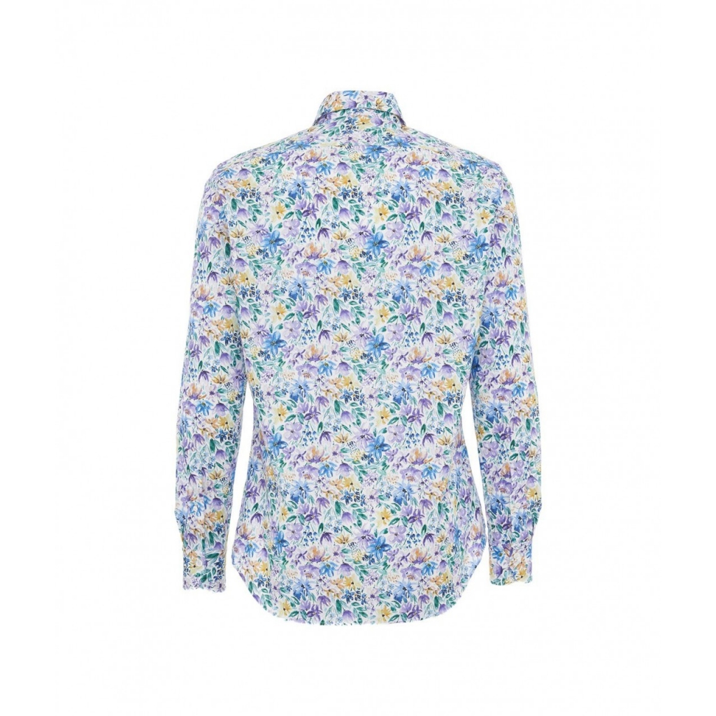 Camicia con stampa florale blu