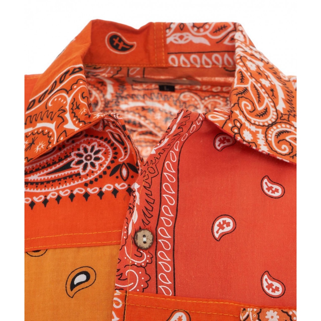 Camicia a stampa bandana arancione