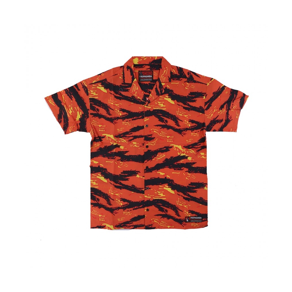 camicia manica corta uomo tiger camo beach shirt ORANGE