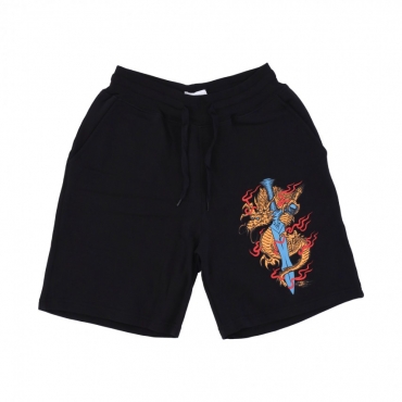 pantalone corto tuta uomo dragon sweat shorts BLACK