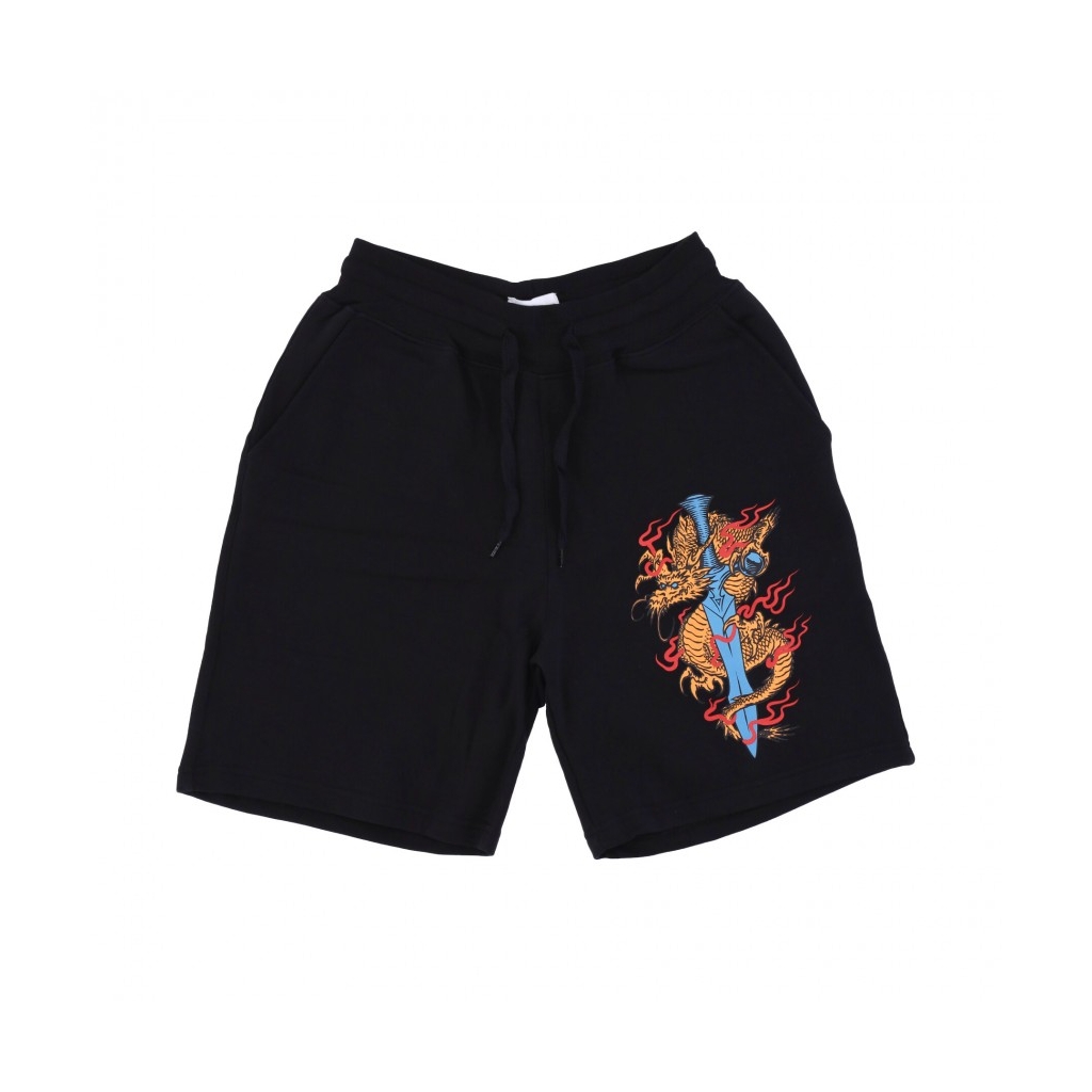 pantalone corto tuta uomo dragon sweat shorts BLACK