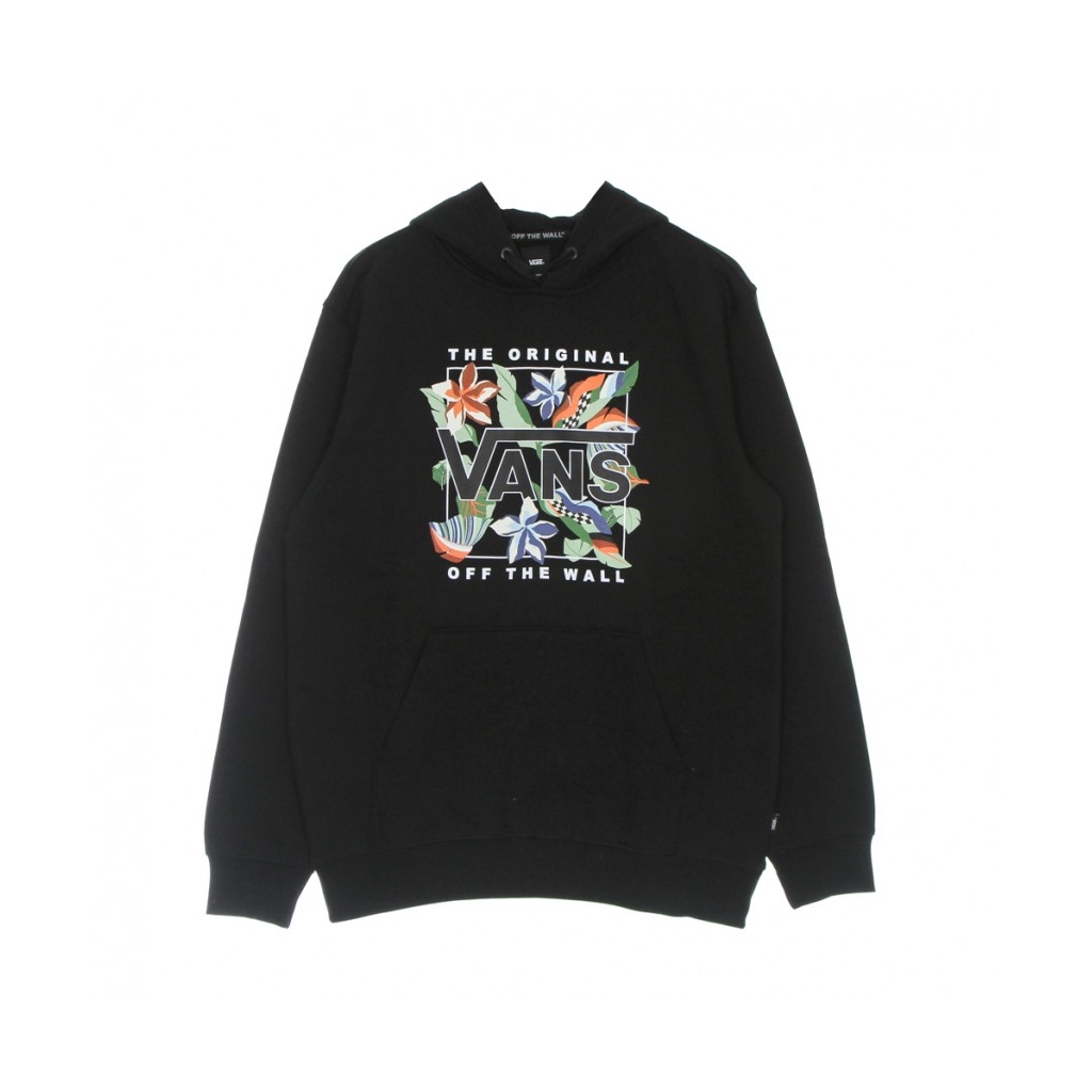 felpa cappuccio uomo lucid floral hoodie BLACK