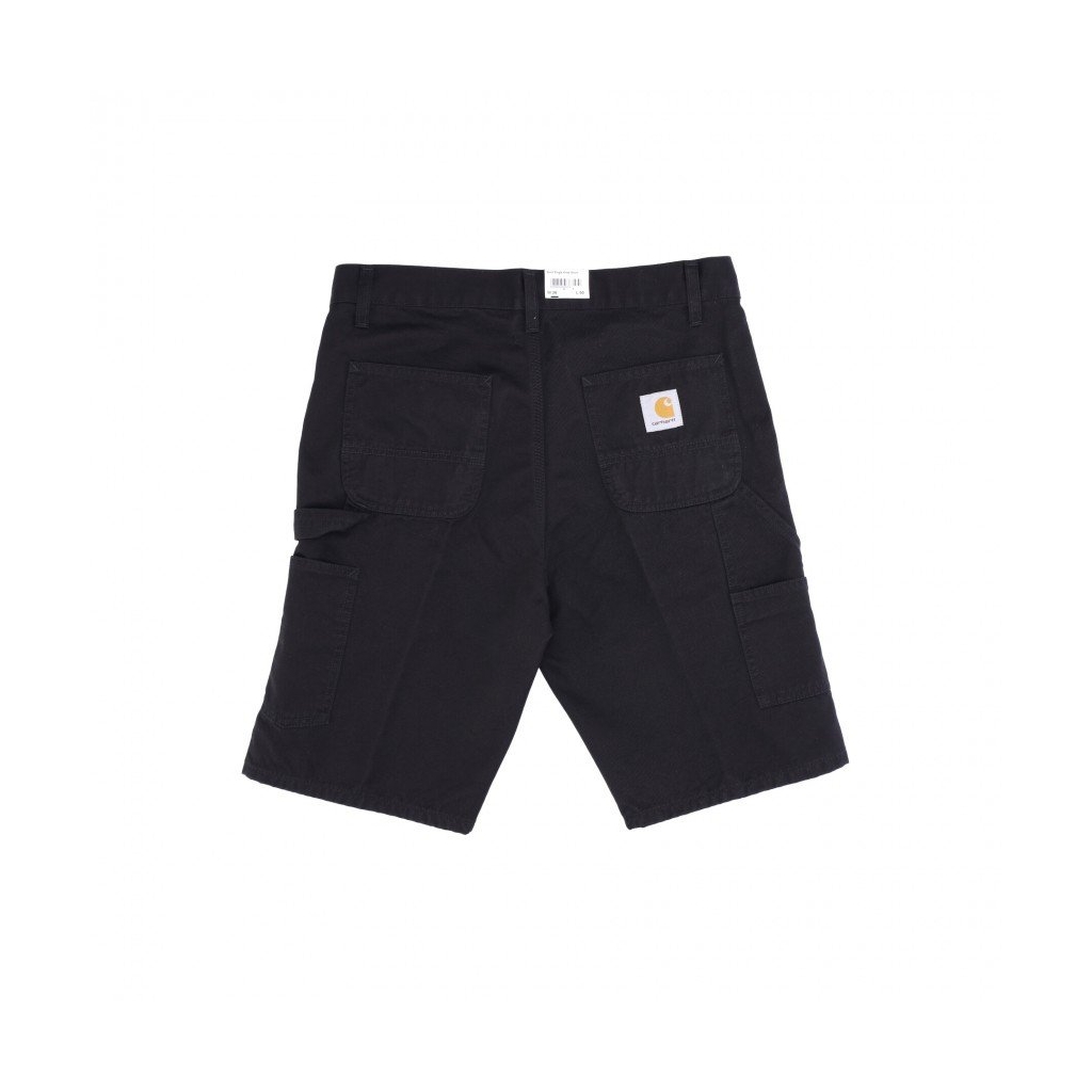 jeans corto uomo ruck single knee short BLACK STONE WASHED