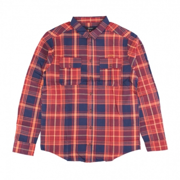 camicia manica lunga uomo big valle shirt NAVY/RED