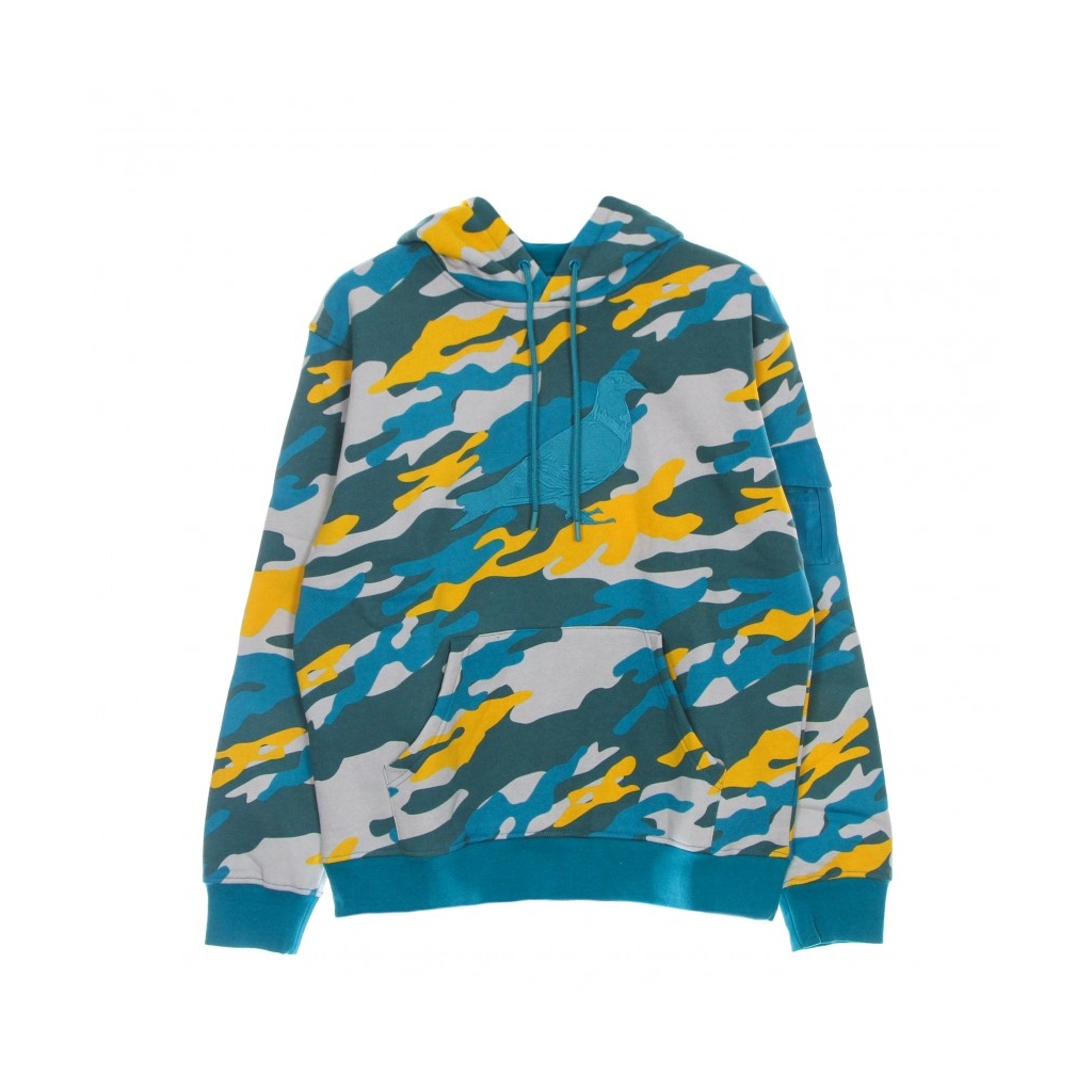 felpa cappuccio uomo underhill camo hoodie TEAL