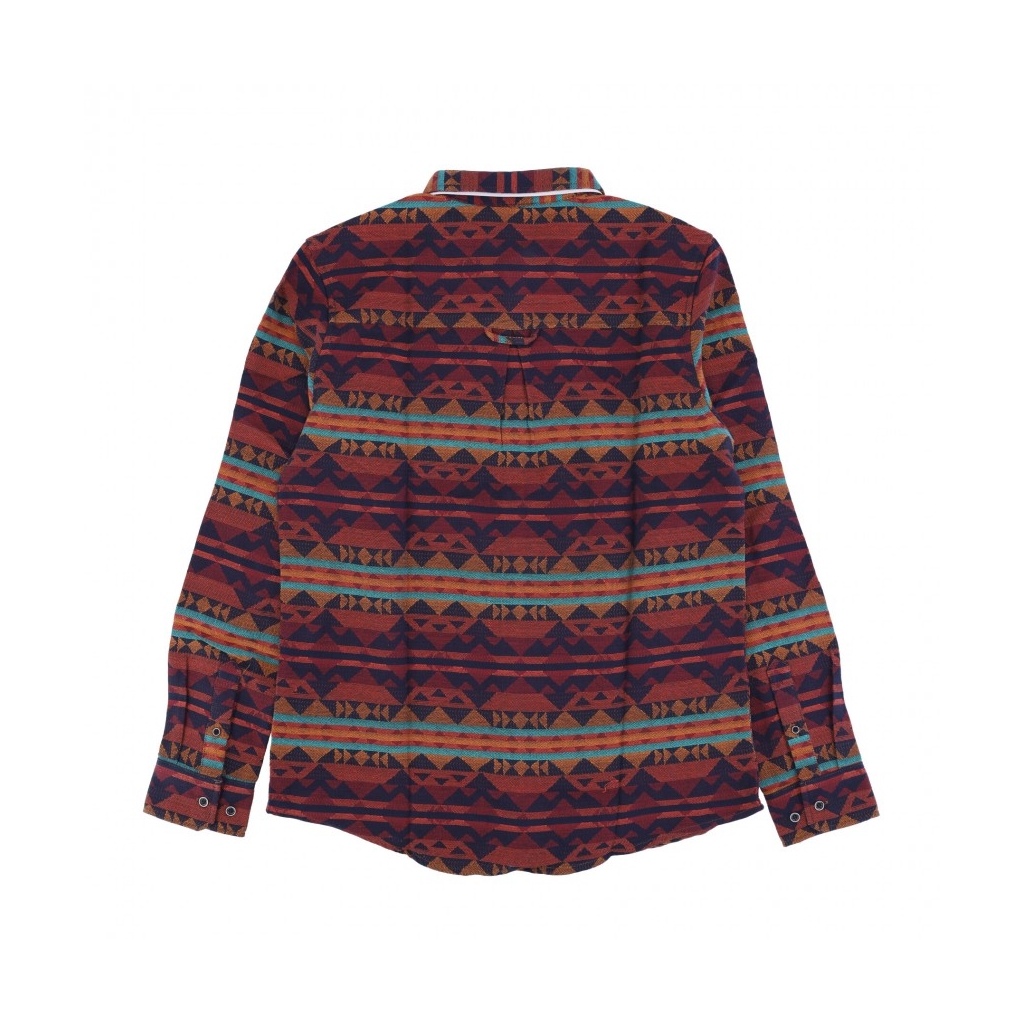 camicia manica lunga uomo vintachi shirt NAVY/ORANGE