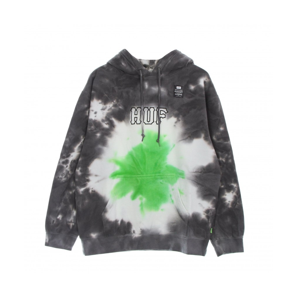 felpa cappuccio uomo high dye p/o tiedye hoodie HUF GREEN