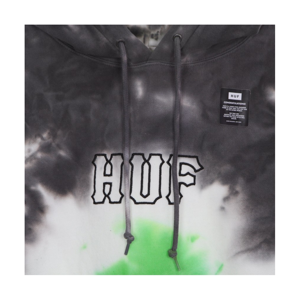 felpa cappuccio uomo high dye p/o tiedye hoodie HUF GREEN