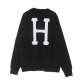 felpa girocollo uomo essentials classic h crew BLACK