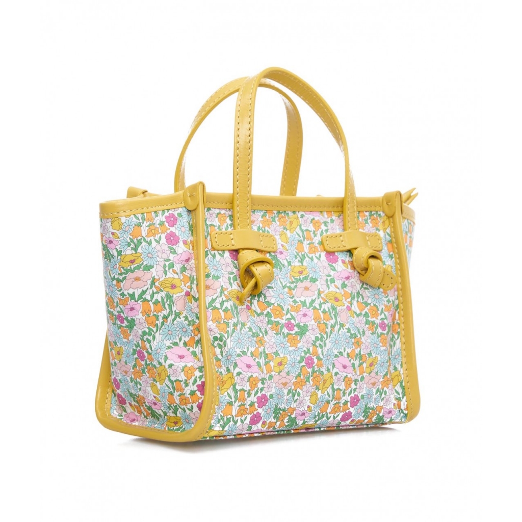 Mini bag in stampa florale giallo