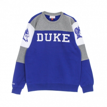 felpa girocollo uomo ncaa perfect season crew fleece overtime dukblu ROYAL/GREY