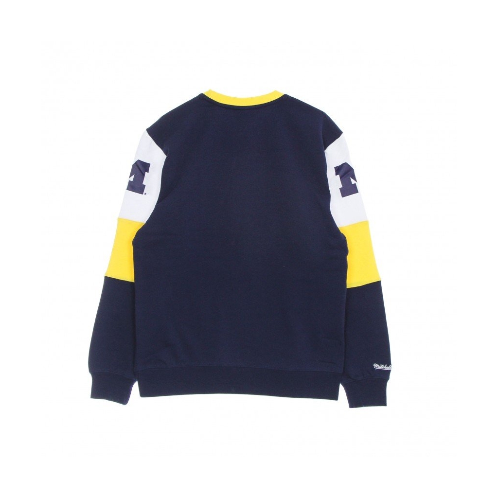 felpa girocollo uomo ncaa perfect season crew fleece overtime msuspa NAVY/YELLOW