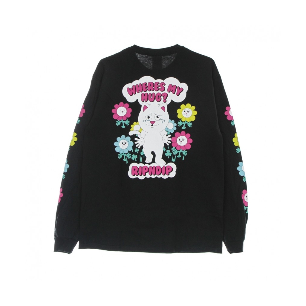 maglietta manica lunga uomo wheres my hug l/s tee BLACK