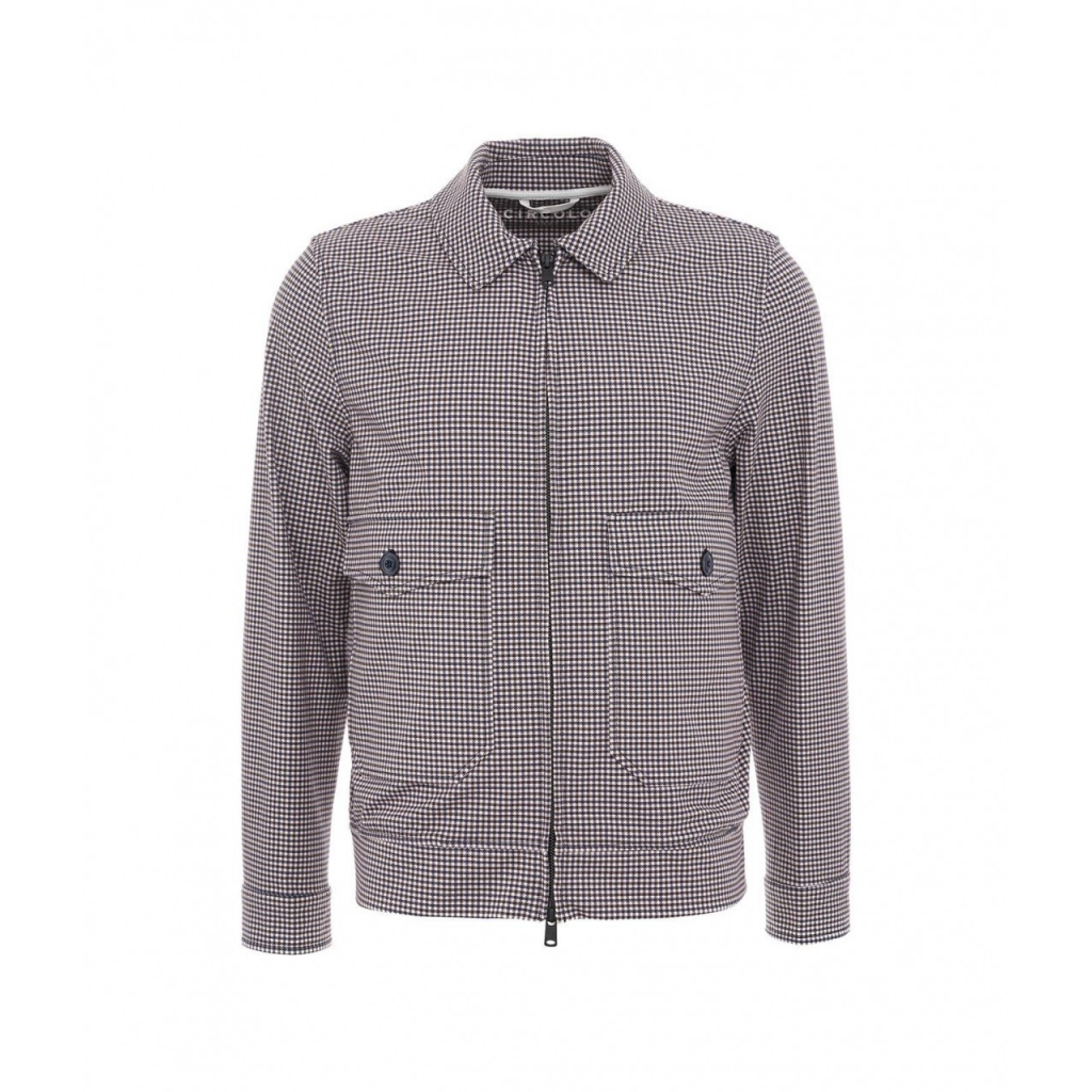 Overshirt in pied de poule blu