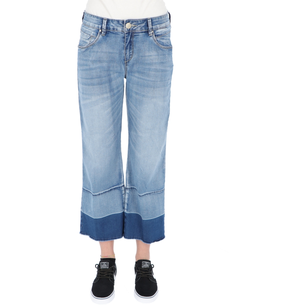 JEANS COULOTTE CROPPED W TIMEZONE fresh indigo wash