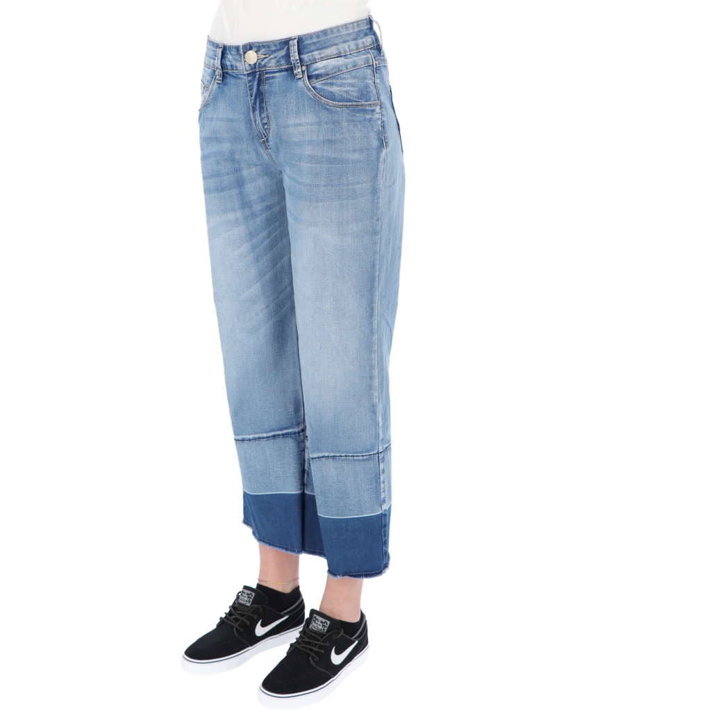 JEANS COULOTTE CROPPED W TIMEZONE fresh indigo wash