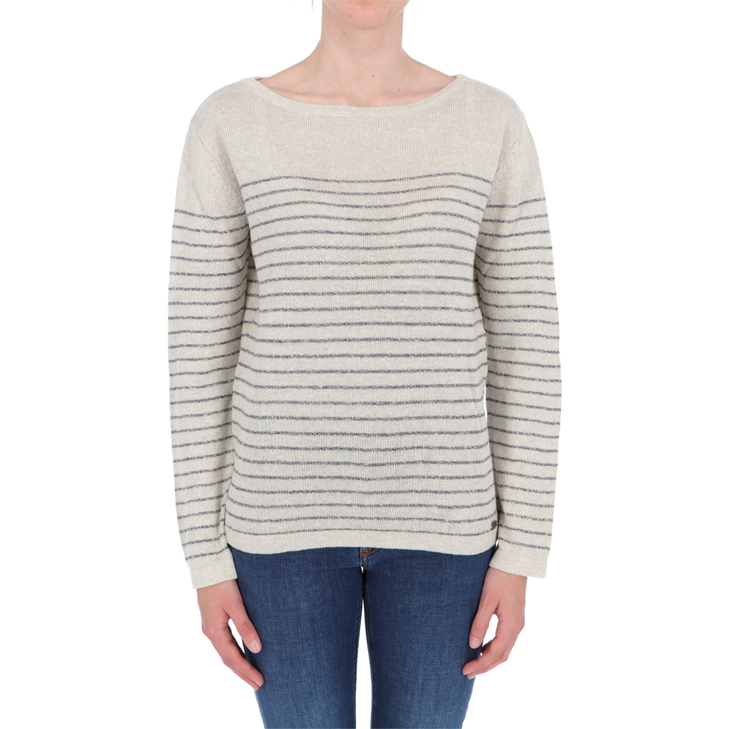 MAGLIA BOATNECK W TIMEZONE beige blue stripe