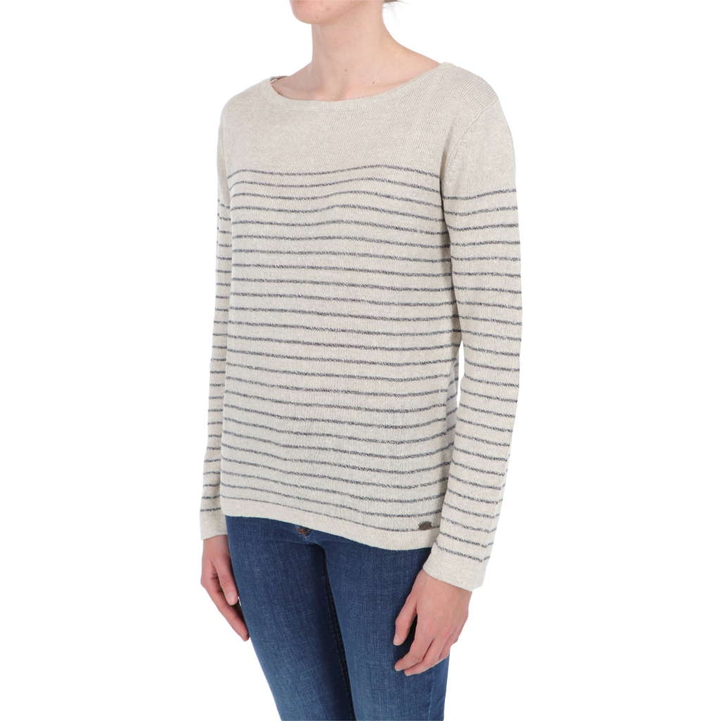 MAGLIA BOATNECK W TIMEZONE beige blue stripe