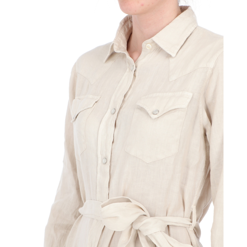 CAMICIA MARLENA LINEN DYED W ROY ROGERS  Marble