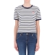 T-SHIRT LS BRETON STRIPE W ROY ROGERS Nat/Blue