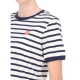 T-SHIRT LS BRETON STRIPE W ROY ROGERS Nat/Blue